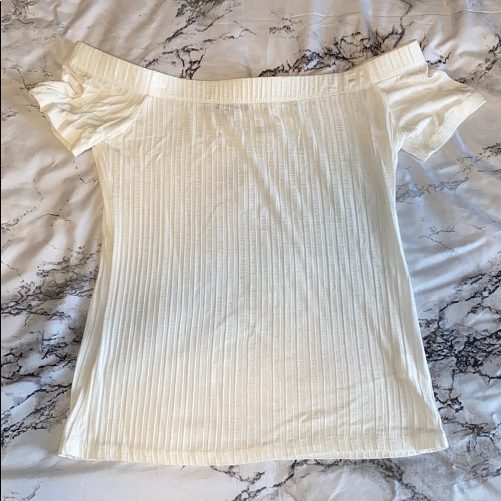 White off-shoulder top